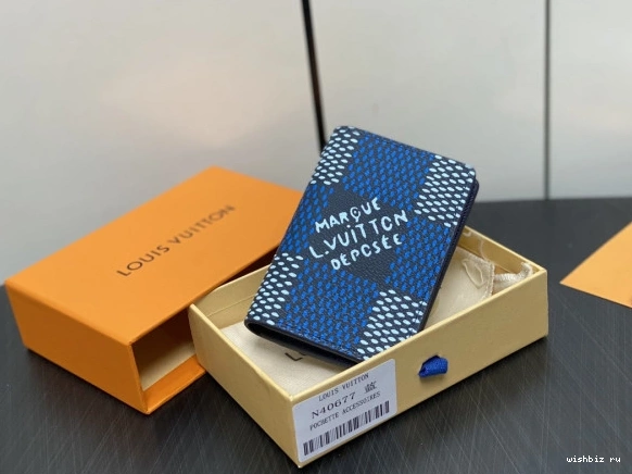 WIS cm VUITTON Organizer-7.5*11.1*1 LOUIS Pocket 1026